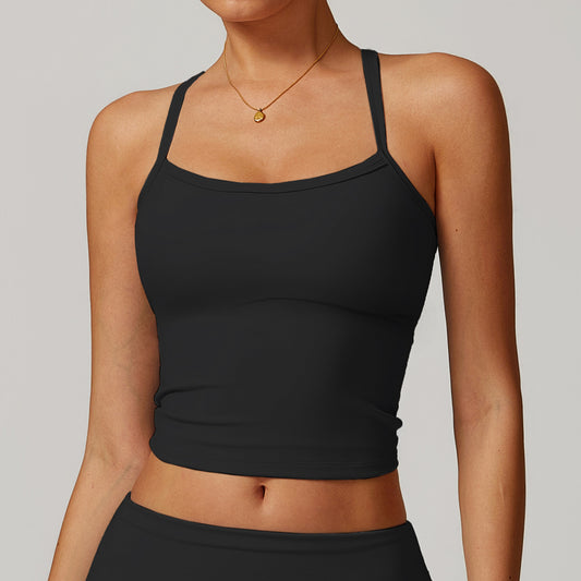 Winter brushed back yoga vest, quick drying fitness top, outerwear running sports vest
