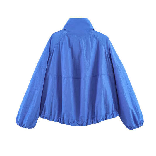 Casual versatile pleated nylon jacket