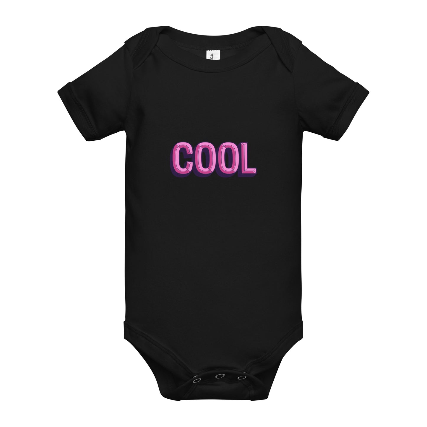 Baby short sleeve one piece negru - vedere față | Infinity ∞ față