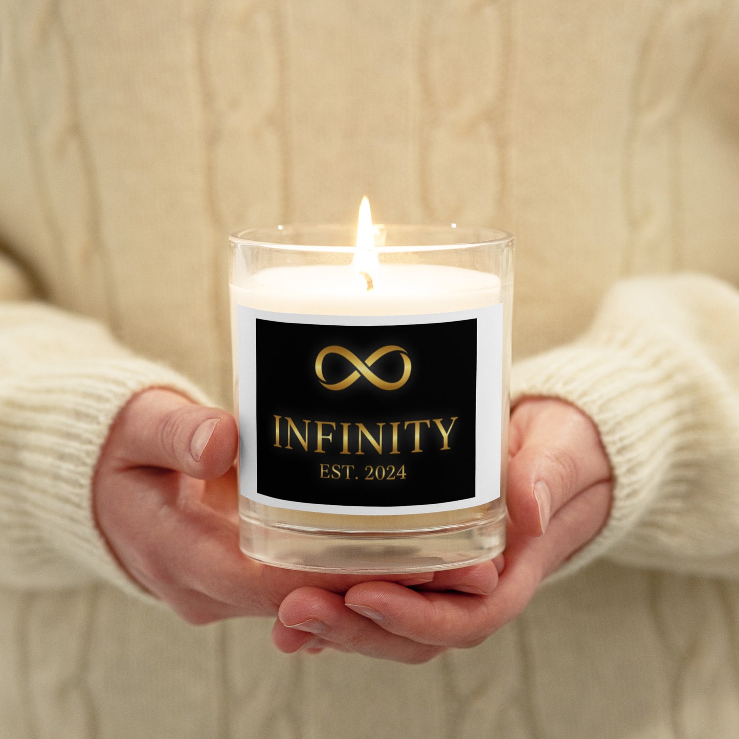 Glass jar soy wax candle - față