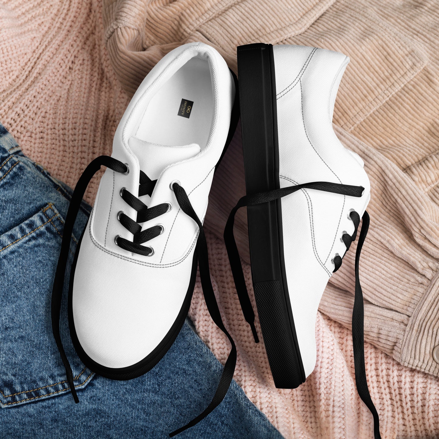 Men's lace-up canvas shoes -față
