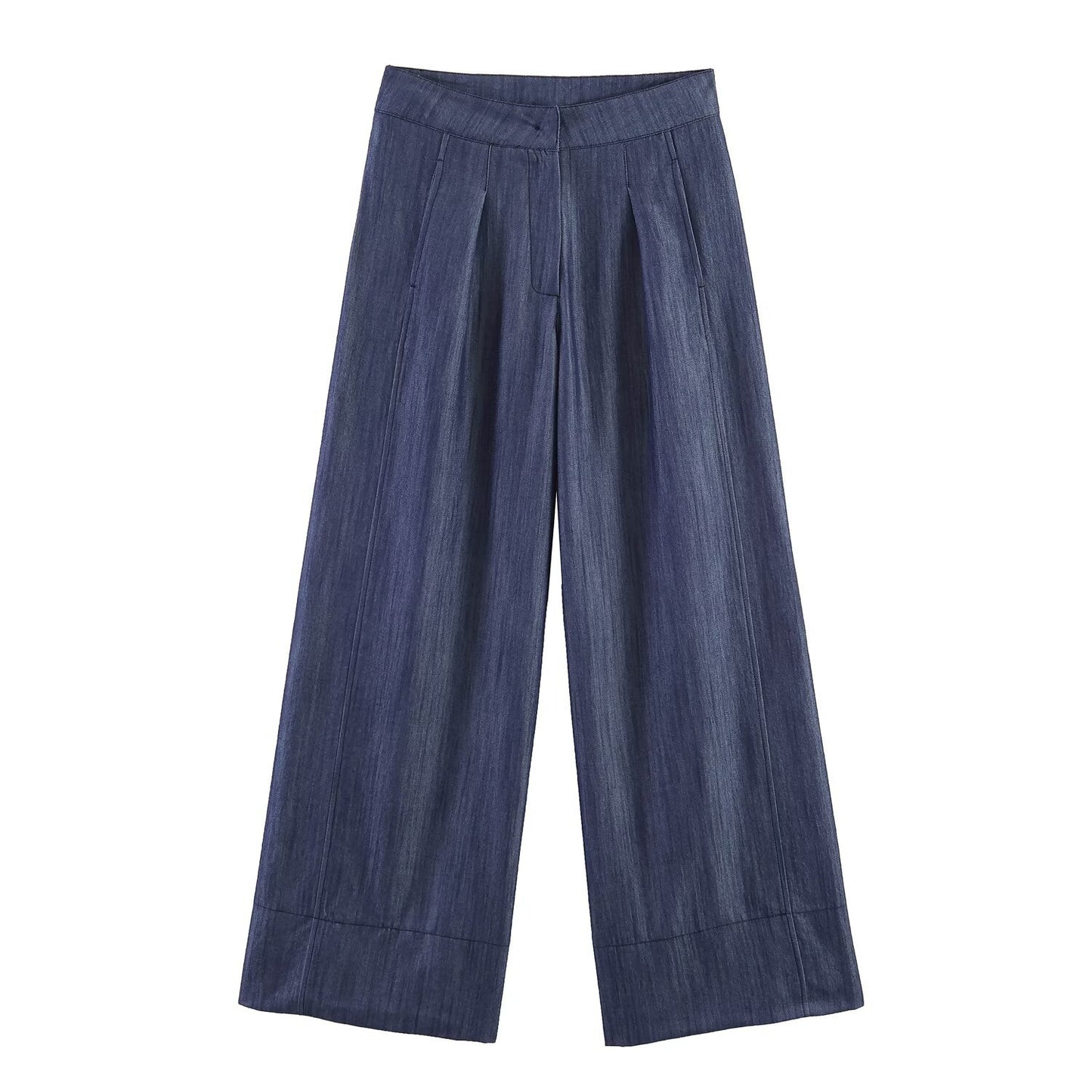 Rivet buckle top+wide leg pants set