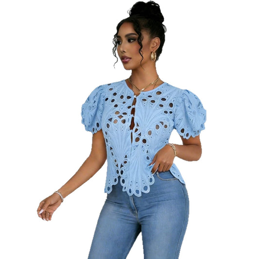 Solid color women's top