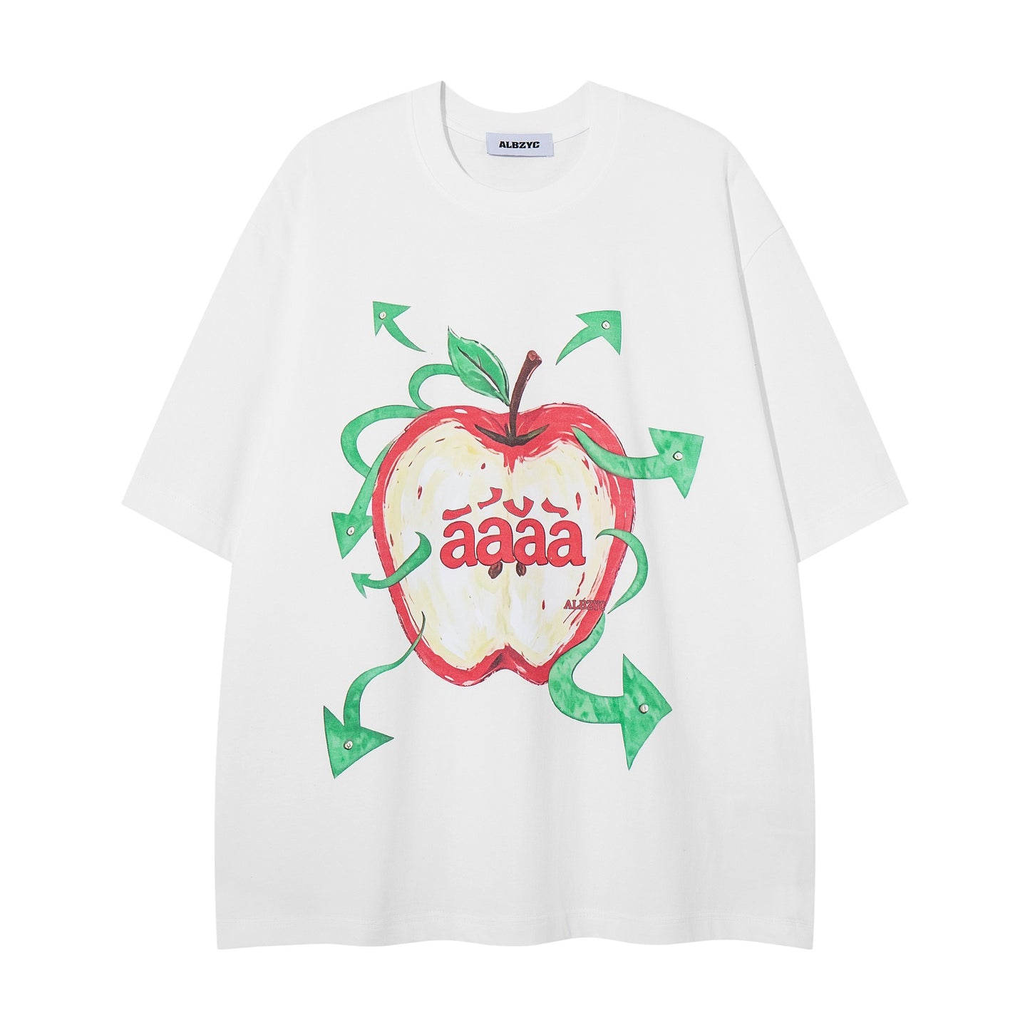 Apple printed short sleeved shirt