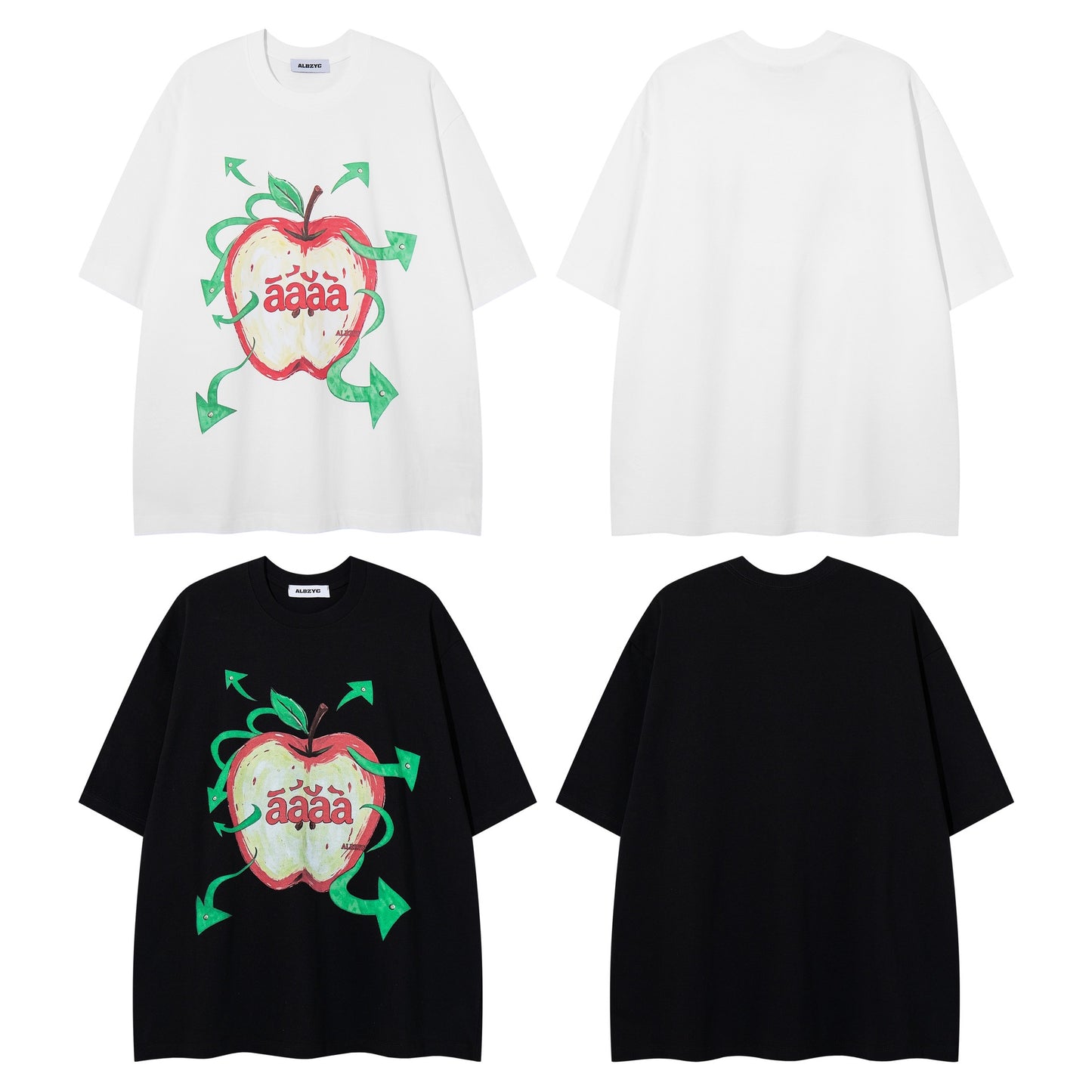 Apple printed short sleeved shirt