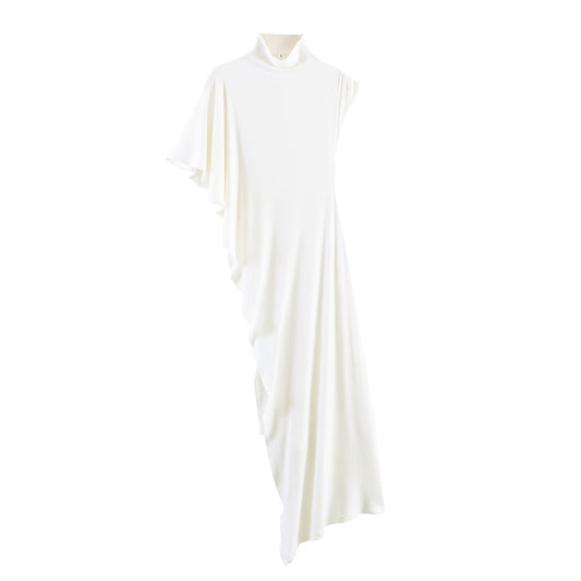 Asymmetric pleated top with light mature style