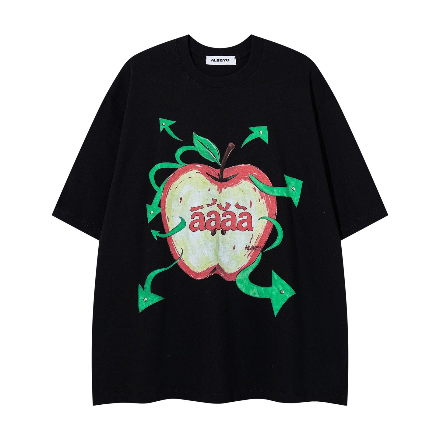 Apple printed short sleeved shirt