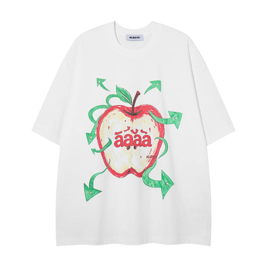 Apple printed short sleeved shirt