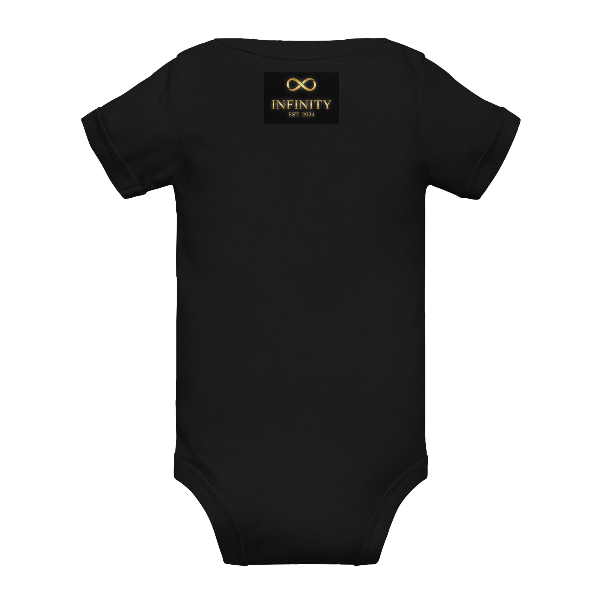 Baby short sleeve one piece negru spate