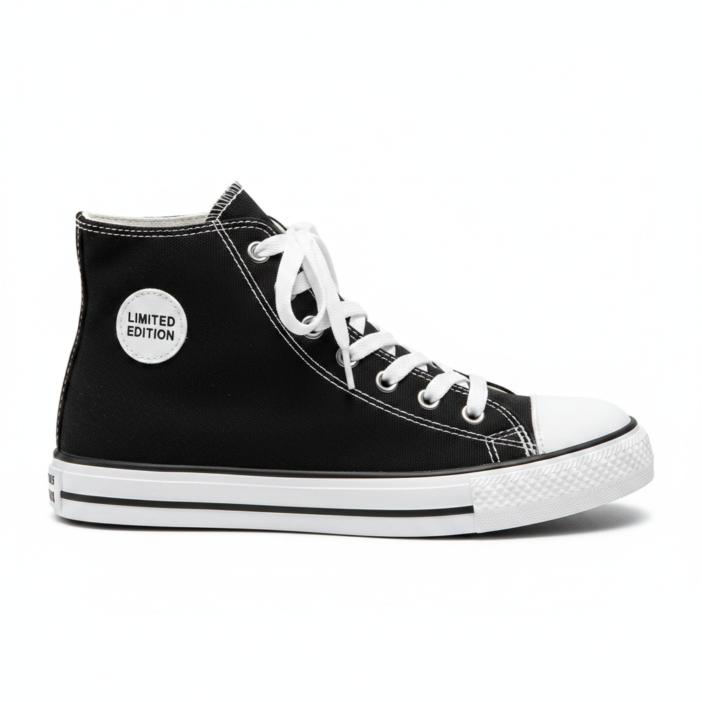 Women's high top canvas shoes Infinity ∞ — vedere față