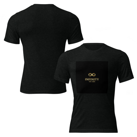 Infinity ∞ Classic Tee — side view, solid black